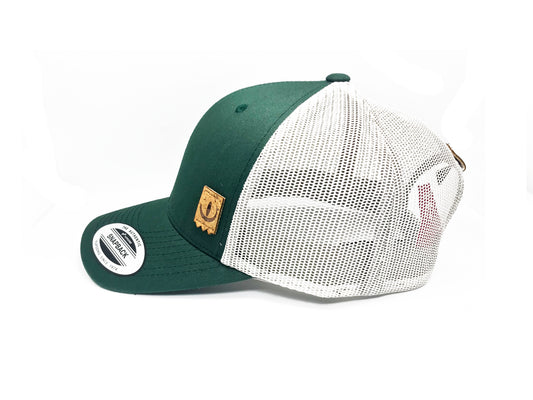 CASQUETTE CLASSIQUE RÉTRO TRUCKER VERT/BEIGE